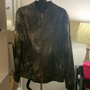 Metallic bomber jacket